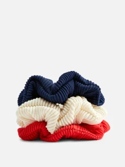 Accessoires Cheveux|Primark Lot De 3 Chouchous Côtelés Rouge