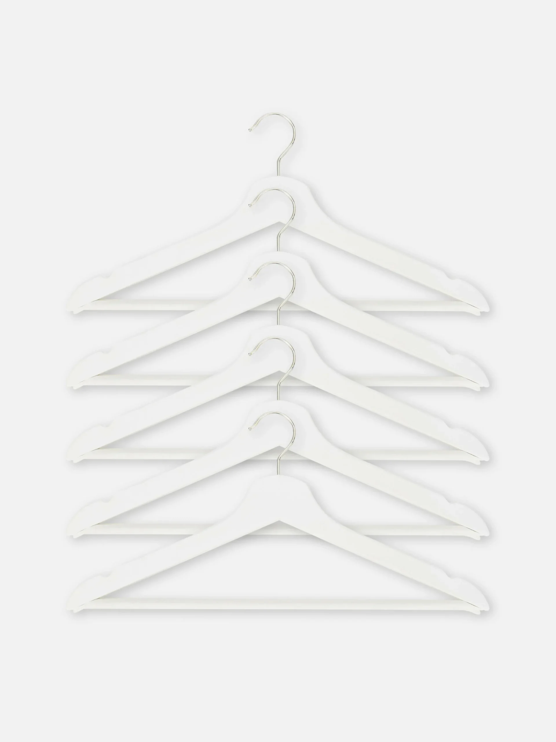 Solutions De Rangement Murales Et Cintres|Primark Lot De 5 Cintres En Bois Blanc