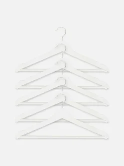 Solutions De Rangement Murales Et Cintres|Primark Lot De 5 Cintres En Bois Blanc