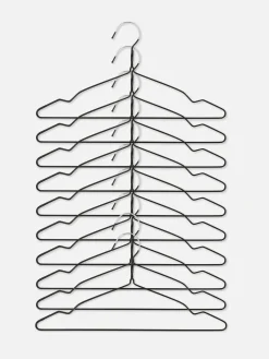 Solutions De Rangement Murales Et Cintres|Primark Lot De 10 Cintres En Métal Enduit Noir