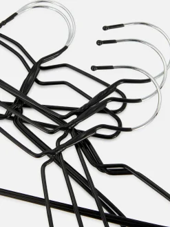 Solutions De Rangement Murales Et Cintres|Primark Lot De 10 Cintres En Métal Enduit Noir