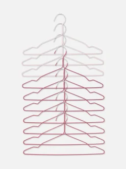 Solutions De Rangement Murales Et Cintres|Primark Lot De 10 Cintres En Métal Enduit Rose poudré