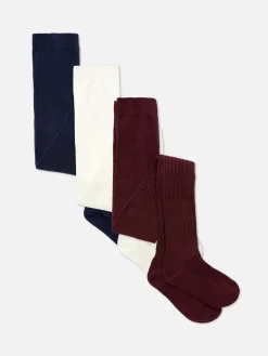 Chaussettes Et Collants|Primark Lot De 3 Collants Côtelés Essential Bleu marine