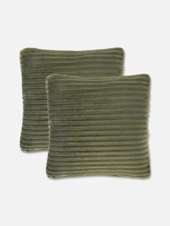 Coussins Et Housses De Coussins|Primark Lot De 2 Coussins Côtelés Vert foncé