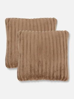 Coussins Et Housses De Coussins|Primark Lot De 2 Coussins Côtelés Confortables Naturel