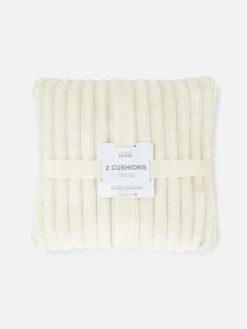 Coussins Et Housses De Coussins|Primark Lot De 2 Coussins Côtelés Confortables Crème