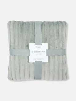 Coussins Et Housses De Coussins|Primark Lot De 2 Coussins Côtelés Confortables Vert clair