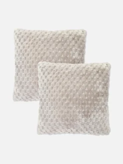 Coussins Et Housses De Coussins|Primark Lot De 2 Coussins Texturés Effet Nid D’abeille Gris clair