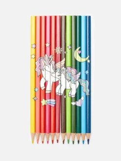 Crayons De Couleur|Primark Lot De 12 Crayons De Couleur Licorne Multicolore