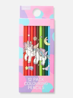 Crayons De Couleur|Primark Lot De 12 Crayons De Couleur Licorne Multicolore