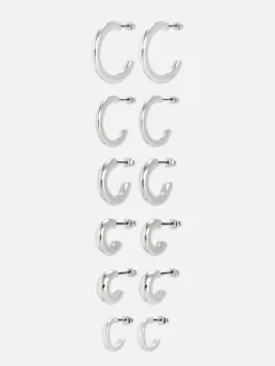 Bijoux|Primark Lot De 6 Créoles épaisses Blanc