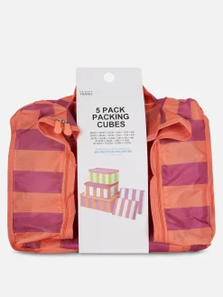 Accessoires Voyages|Primark Lot De 5 Cubes De Rangement à Rayures Multicolore