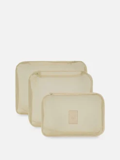 Accessoires Voyages|Primark Lot De 3 Cubes De Rangement Beige