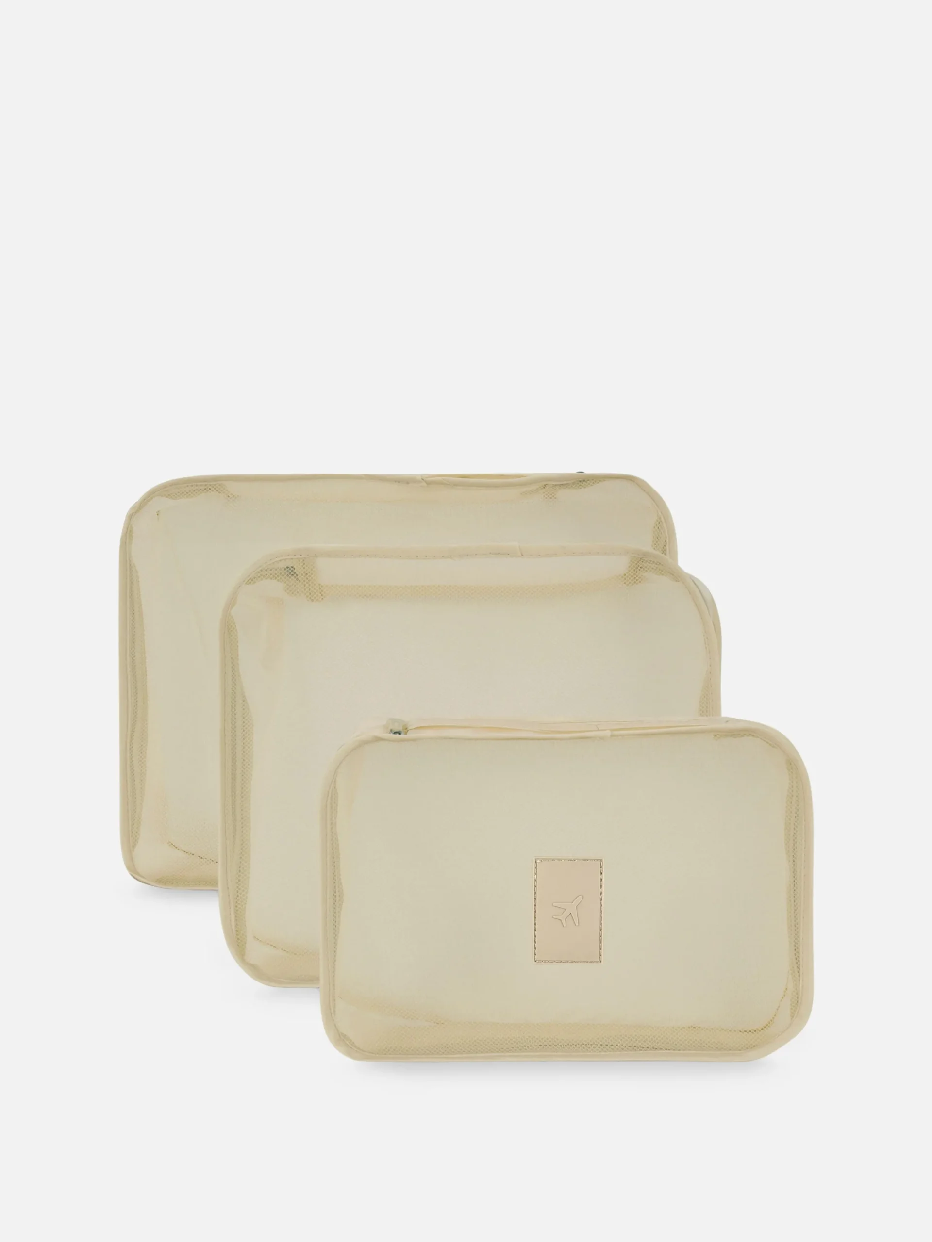 Accessoires Voyages|Primark Lot De 3 Cubes De Rangement Beige
