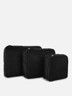 Accessoires Voyages|Primark Lot De 3 Cubes De Rangement En Maille Noir