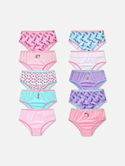 Sous-Vêtement|Primark Lot De 10 Culottes à Imprimé Licorne Multicolore
