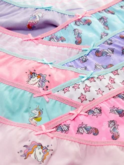 Sous-Vêtement|Primark Lot De 10 Culottes à Imprimé Licorne Multicolore