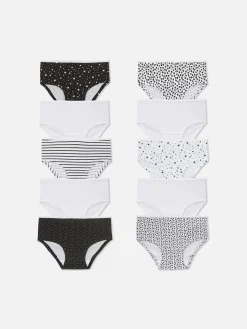 Sous-Vêtement|Primark Lot De 10 Culottes à Motifs Variés Noir