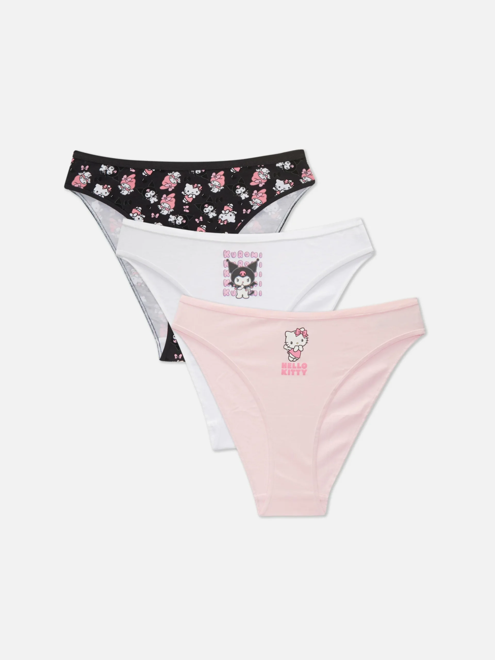 Culotte|Primark Lot De 3 Culottes échancrées Hello Kitty Rose