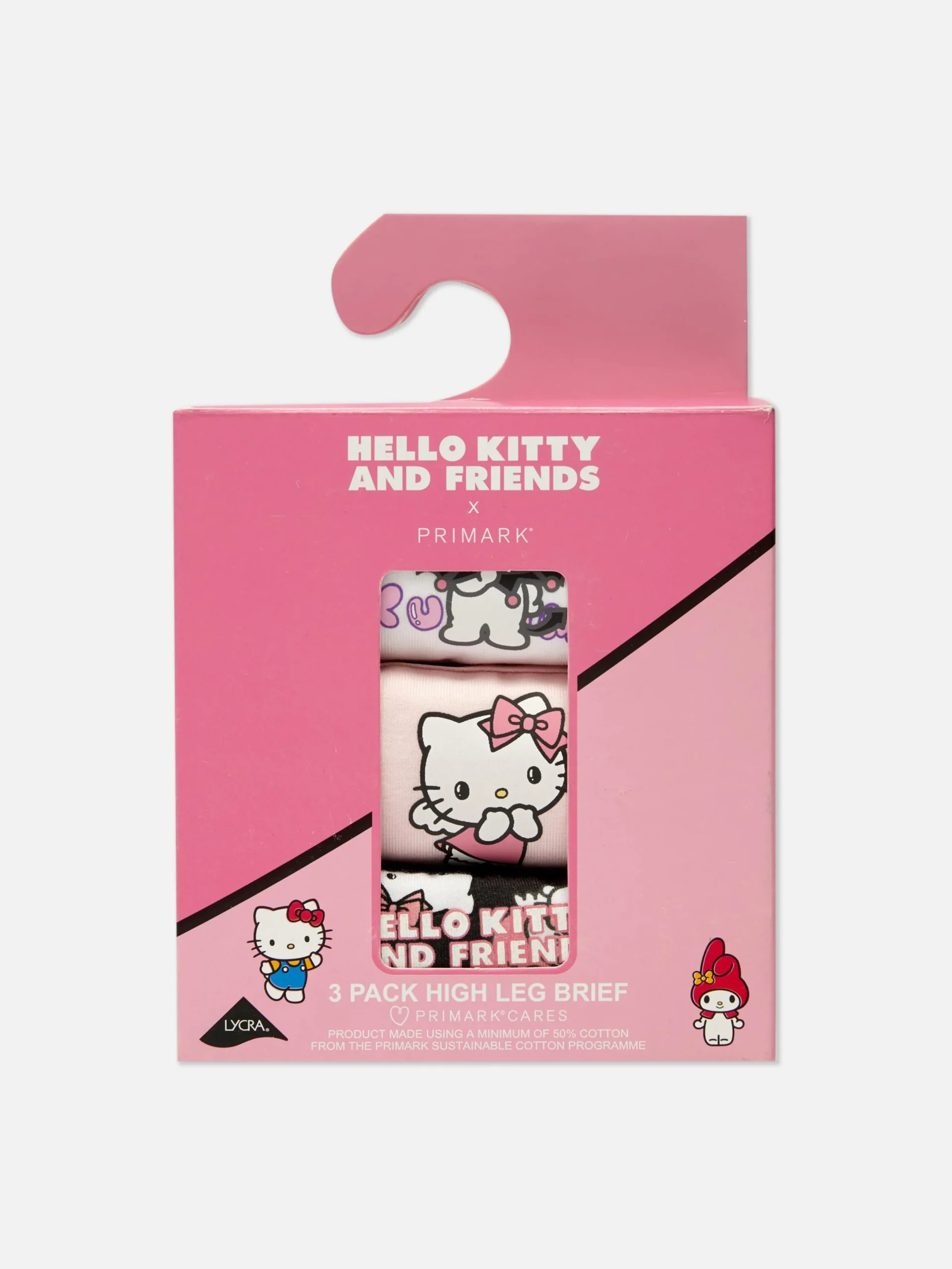Culotte|Primark Lot De 3 Culottes échancrées Hello Kitty Rose