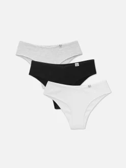 Culotte|Primark Lot De 3 Culottes Côtelées Noir/Blanc