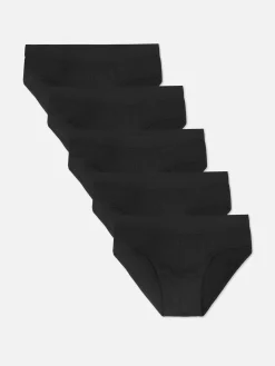 Sous-Vêtements|Primark Lot De 5 Culottes En Mélange De Modal Noir