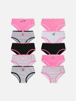 Sous-Vêtement|Primark Lot De 10 Culottes Graphiques Multicolore