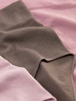 Culotte|Primark Lot De 3 Culottes Hautes Côtelées Sans Couture Rose