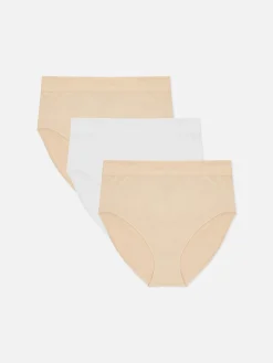 Culotte|Primark Lot De 3 Culottes Hautes Et Couvrantes Sans Coutures Taupe