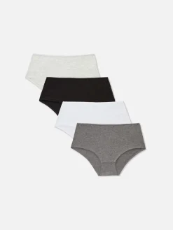 Culotte|Primark Lot De 4 Culottes Hautes Ton Sur Ton Noir/Blanc