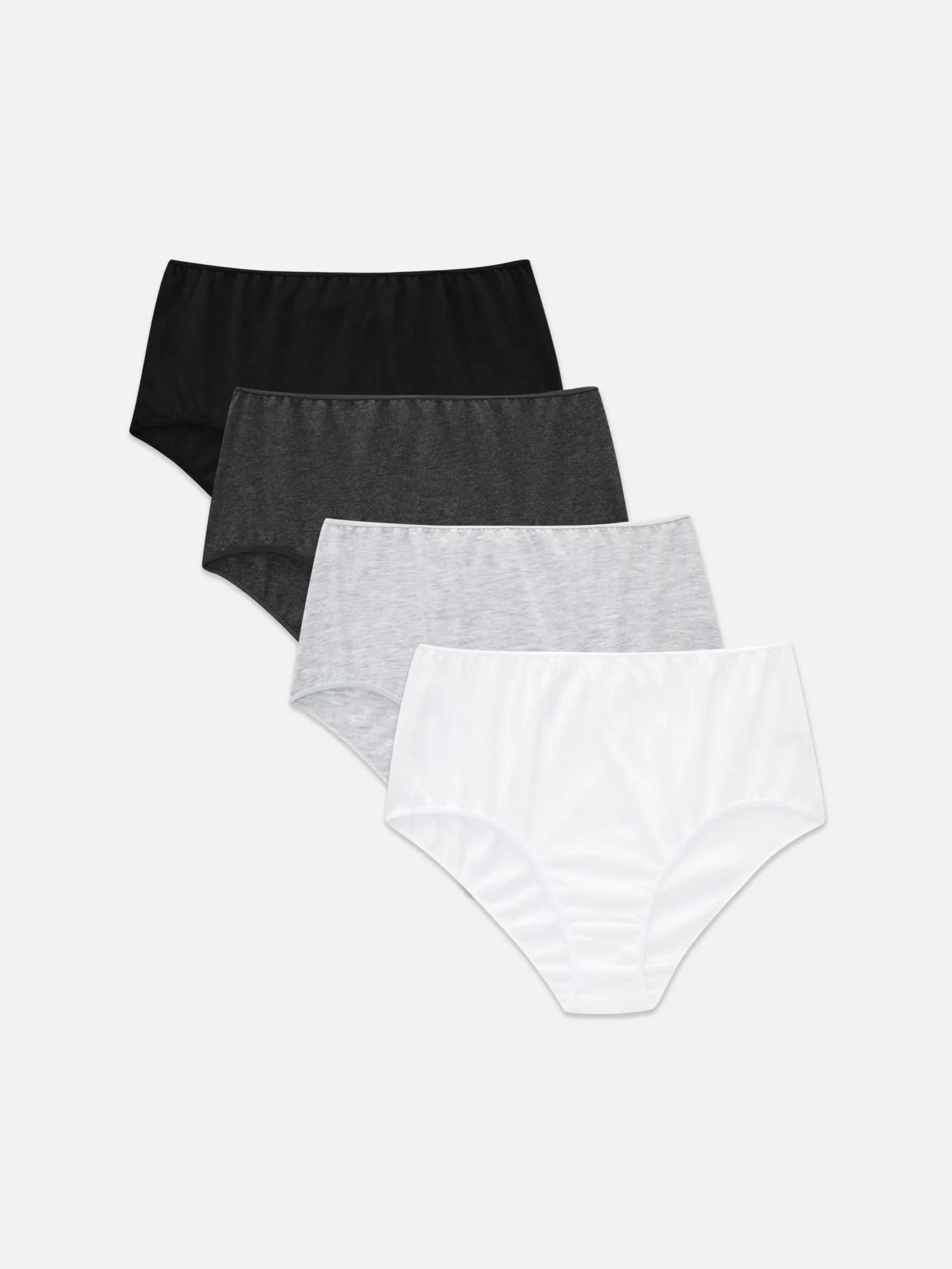 Culotte|Primark Lot De 4 Culottes Hautes Ton Sur Ton Noir/Blanc