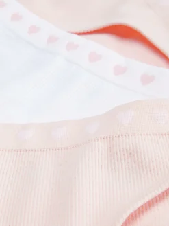 Sous-Vêtement|Primark Lot De 3 Culottes élastiques Sans Coutures à Cœurs Rose