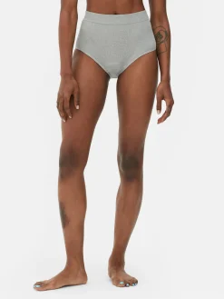 Culotte|Primark Lot De 3 Culottes Menstruelles Côtelées Taille Haute Noir