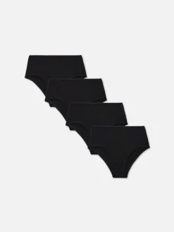 Culotte|Primark Lot De 4 Culottes Taille Haute Noir