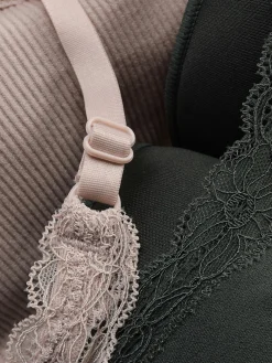 Soutiens-Gorge|Primark Lot De 2 Débardeurs Courts à Finitions En Dentelle Anthracite