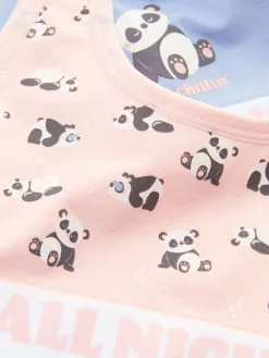 Sous-Vêtement|Primark Lot De 2 Débardeurs Courts à Message Et à Motif Panda Multicolore