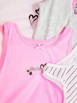 Sous-Vêtement|Primark Lot De 4 Débardeurs Graphiques Multicolore