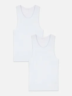 Sous-Vêtements|Hauts Et T-Shirts|Primark Lot De 2 Débardeurs Sans Manches Ni Couture Blanc