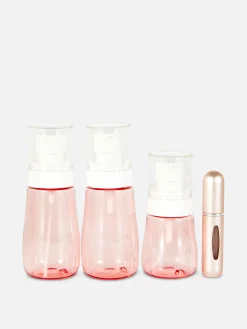 Accessoires De Soins|Accessoires Voyages|Primark Lot De 4 Flacons De Voyage Rose