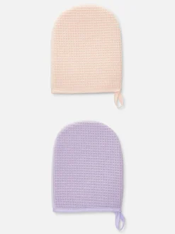 Accessoires De Soins|Primark Lot De 2 Gants Démaquillants Double Face Lilas