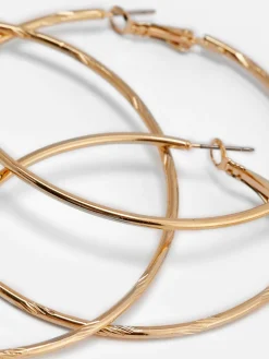 Bijoux|Primark Lot De 2 Grandes Paires De Créoles Jaune