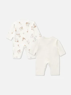 Ensembles Et Tenues|Primark Lot De 2 Grenouillères Pour Bébé Prématuré Disney Écru
