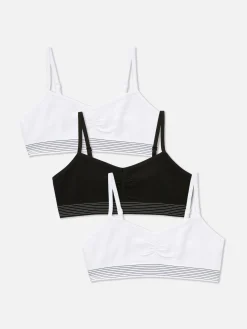 Sous-Vêtement|Primark Lot De 3 Hauts Courts Style Caraco Noir