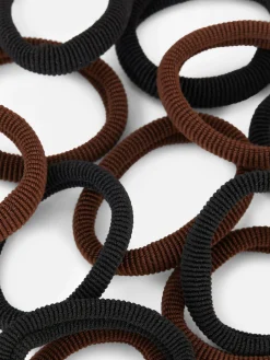 Accessoires Cheveux|Primark Lot De 20 élastiques Pour Cheveux En Tissu Côtelé Noir