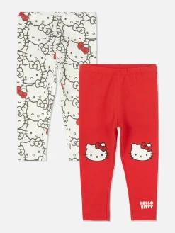 Pantalons Et Leggings|Primark Lot De 2 Leggings Hello Kitty 50e Anniversaire Rouge