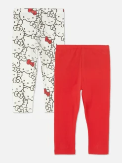 Pantalons Et Leggings|Primark Lot De 2 Leggings Hello Kitty 50e Anniversaire Rouge