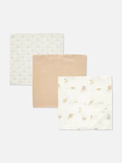 Alimentation Et Sevrage|Primark Lot De 3 Lingettes En Mousseline à Motifs Mouton Taupe
