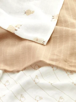 Alimentation Et Sevrage|Primark Lot De 3 Lingettes En Mousseline à Motifs Mouton Taupe