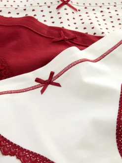 Culotte|Primark Lot De 3 Mini Culottes Avec Finitions En Dentelle Rouge foncé