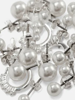 Bijoux|Primark Lot De 12 Paires De Boucles Et Clous D'oreilles Blanc